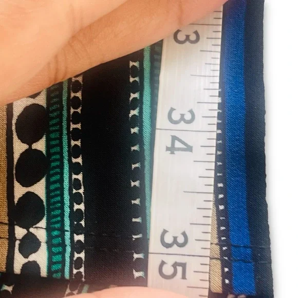 Laundry by Design Green/Black/Blue Geometric Print Wrap Dress Sz M Casual Sleek - Picture 8 of 9